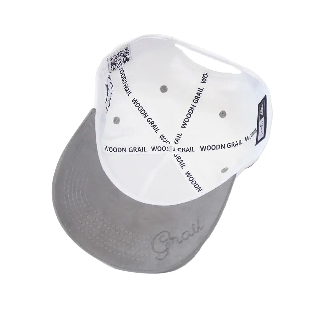 Utah State Retro Jumping Bull Logo Woodn Grail Cap White